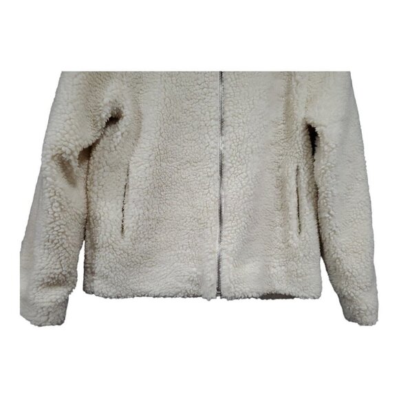 BDG Urban Outfitters Women's Cream Full-zip Sherpa Jacket Pockets Size M - Picture 3 of 12